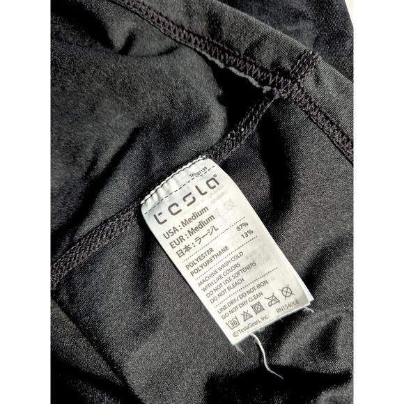 TESLA Compression Shirt Mens Medium Black Short Sleeve Performance Active Gym - Picture 4 of 6